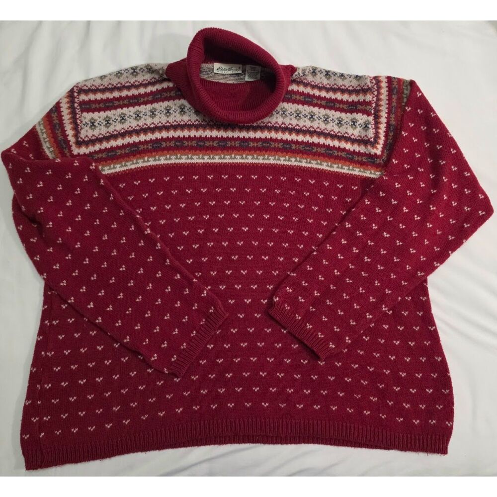 Vintage Eddie Bauer Fair Isle turtleneck sweater L